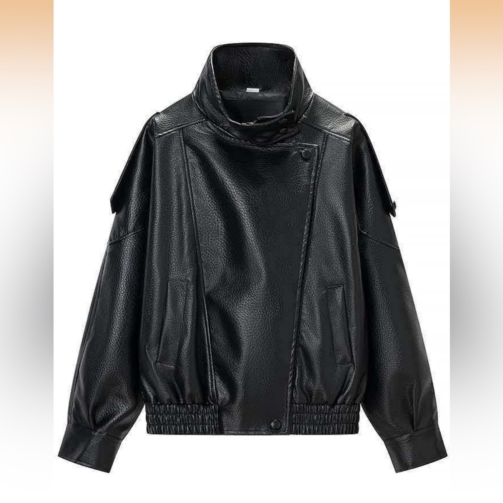 Women’s oversized faux leather jacket